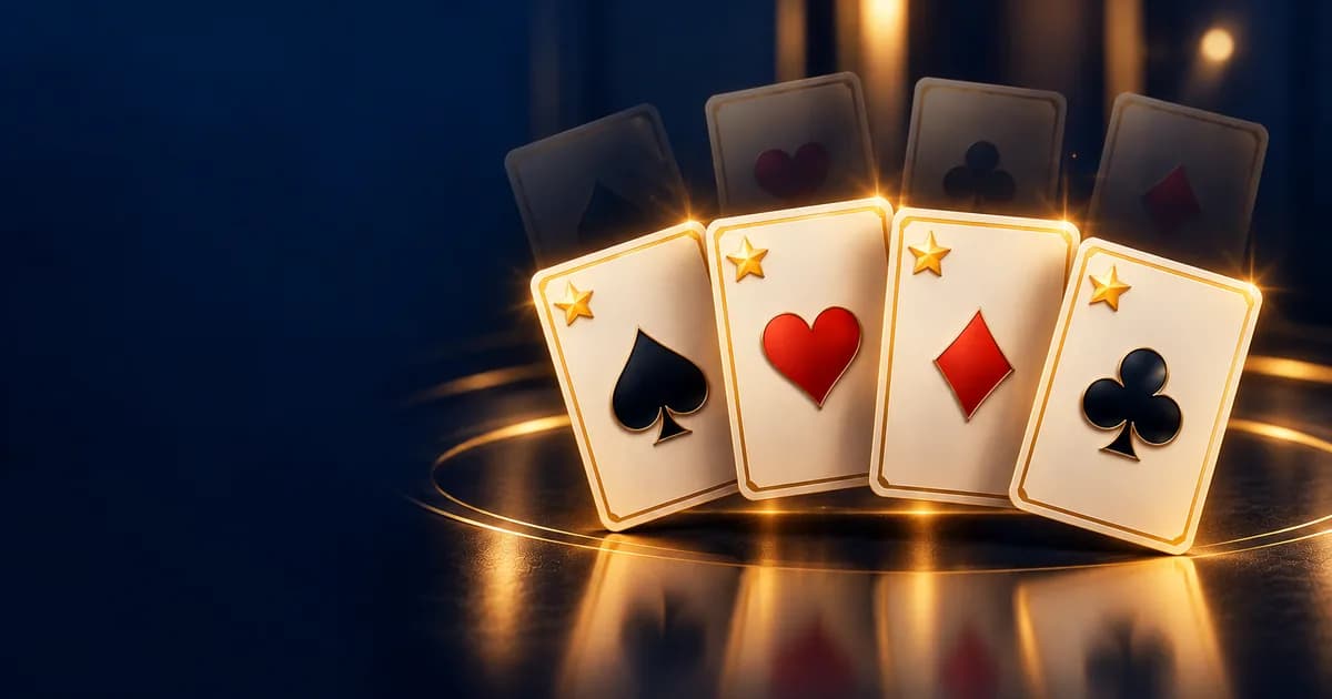 Four glowing star-marked cards in front of dim cards, showing the wild cards in AK47 Teen Patti
