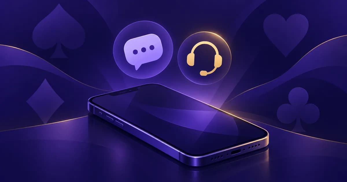 Smartphone chat bubble with a question mark beside a Teen Patti app icon, representing customer support